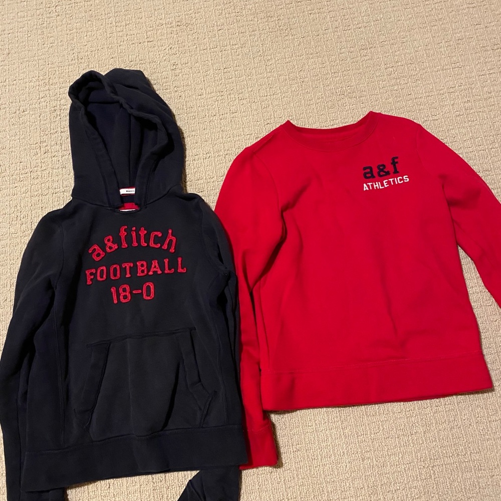 Abercrombie boy sweatshirts total 2 blk and red
